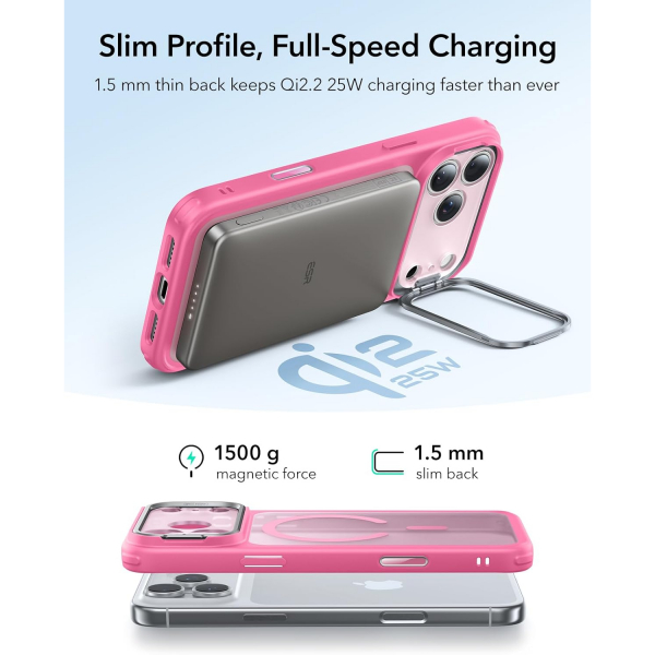 ESR Apple iPhone 17 Pro Max Standl Klf -Frosted Pink