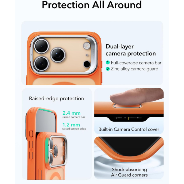 ESR Apple iPhone 17 Pro Max Standl Klf -Frosted Orange 