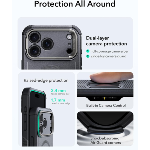 ESR Apple iPhone 17 Pro Max Cyber Klf -Grey