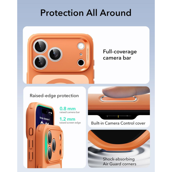 ESR Apple iPhone 17 Pro Max Hybrid Klf -Frosted Orange 