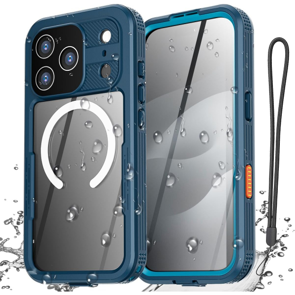 AlCase iPhone 17 Pro Max Su Geirmez MagSafe Klf -Blue