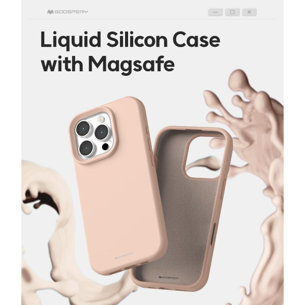 Goospery Apple iPhone 16 Pro Max Liquid Klf-Pink 
