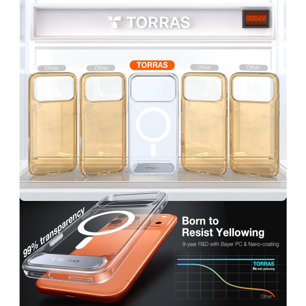 TORRAS iPhone 17 Pro Manyetik Klf-Clear