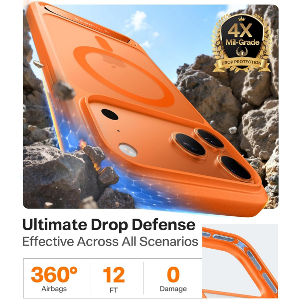 TORRAS iPhone 17 Pro Manyetik Klf-Orange