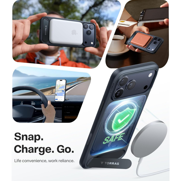 TORRAS iPhone 17 Pro Manyetik Klf-Black