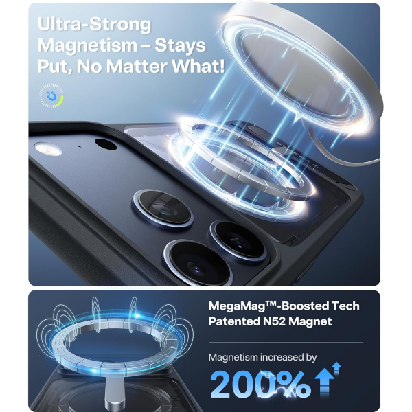 TORRAS iPhone 17 Pro Manyetik Klf-Black