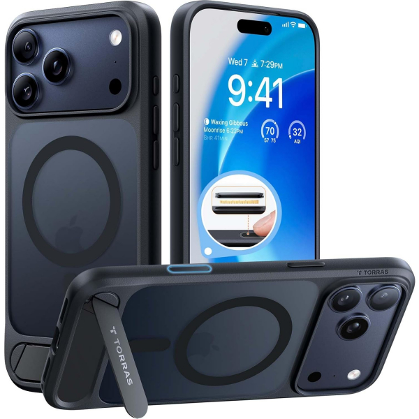 TORRAS iPhone 17 Pro Manyetik Klf-Black