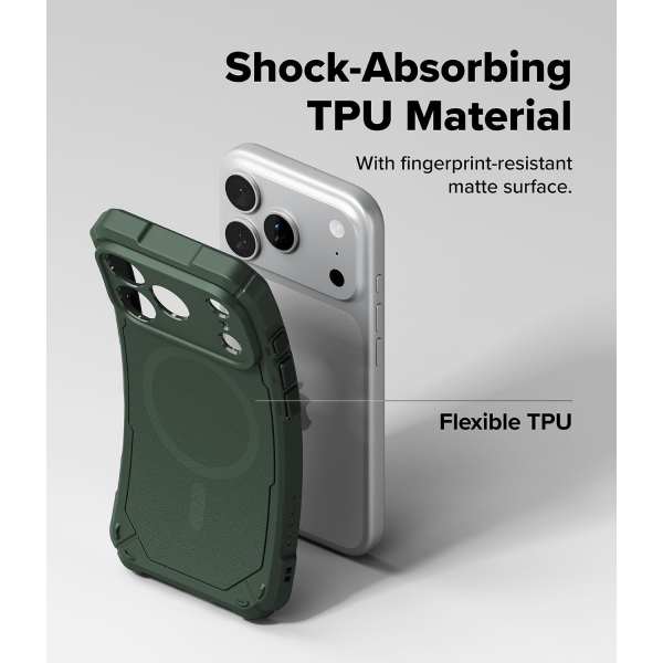 Rin gke Apple iPhone 17 Pro Max Rugged MagSafe Klf-Magnetic Dark Green