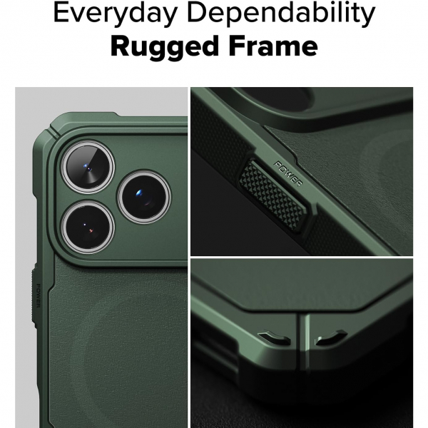 Rin gke Apple iPhone 17 Pro Max Rugged MagSafe Klf-Magnetic Dark Green