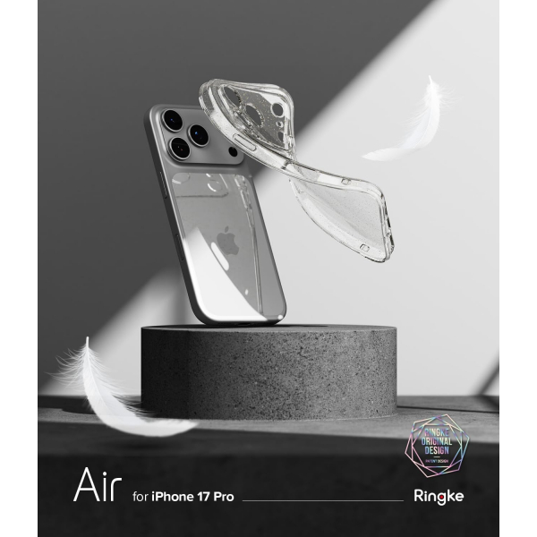 Rin gke Apple iPhone 17 Pro Max Air Klf-Glitter Clear