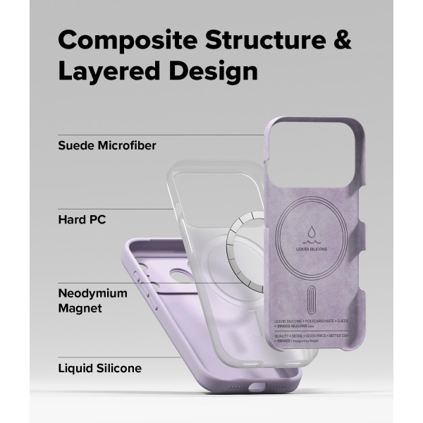 Rin gke Apple iPhone 17 Pro Max Silikon Klf-Light Purple