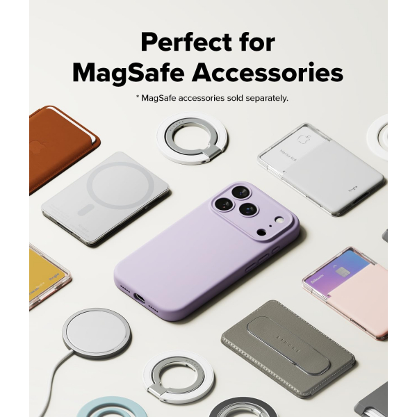 Rin gke Apple iPhone 17 Pro Max Silikon Klf-Light Purple