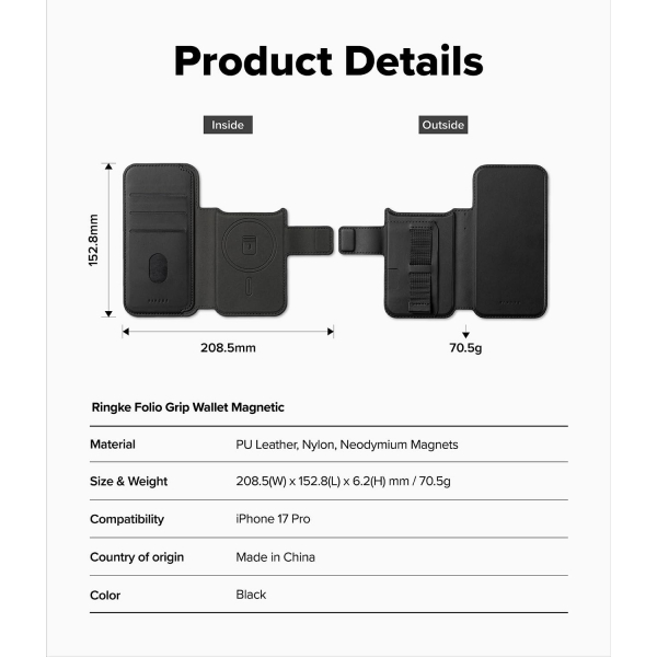 Rin gke Apple iPhone 17 Pro Max Folio Grip Klf