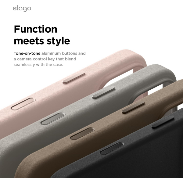 elago Apple iPhone 17 Pro Manyetik Deri Klf-Taupe