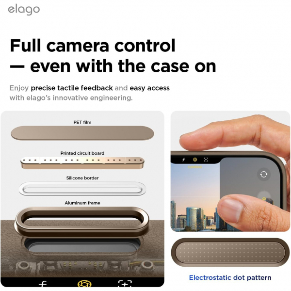 elago Apple iPhone 17 Pro Manyetik Deri Klf-Taupe