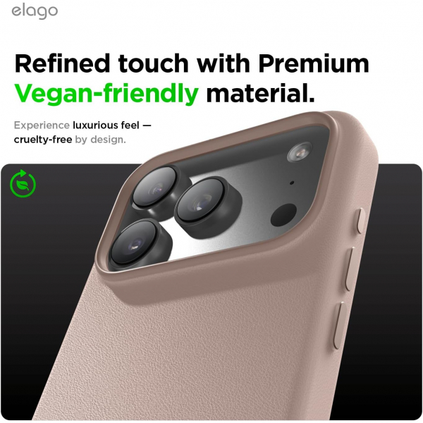 elago Apple iPhone 17 Pro Manyetik Deri Klf-Lovely Pink