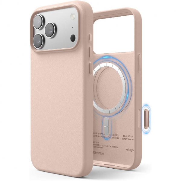 elago Apple iPhone 17 Pro Manyetik Deri Klf-Lovely Pink