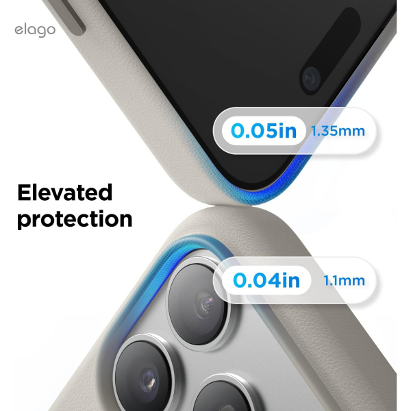 elago Apple iPhone 17 Pro Manyetik Deri Klf-Light Grey