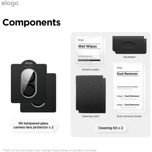 elago iPhone 17 Pro Max Kamera Lens Koruyucu(2 Adet)
