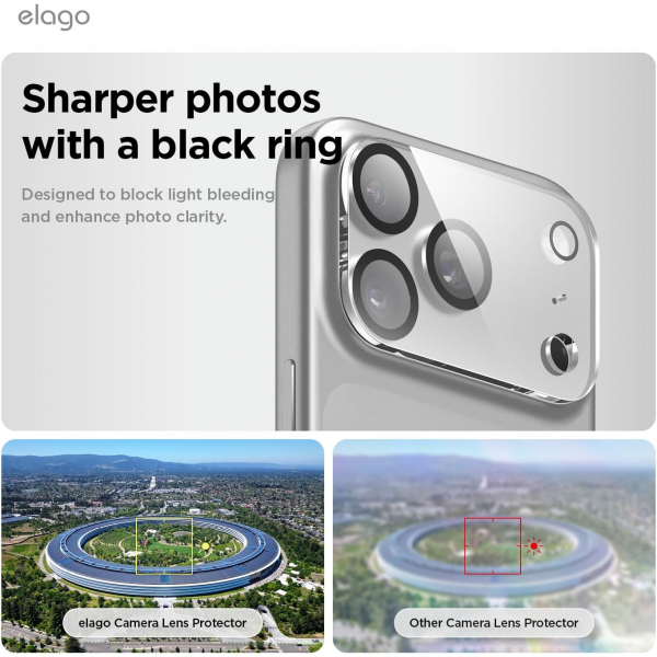 elago iPhone 17 Pro Max Kamera Lens Koruyucu(2 Adet)