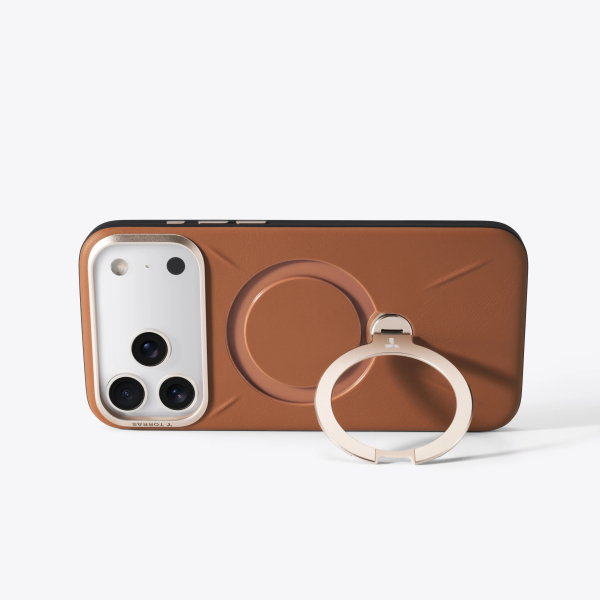 TORRAS iPhone 17 Pro Ostand Q3 VegSkin Klf-Amber Brown