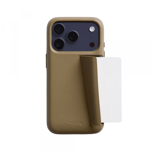 Bellroy Apple iPhone 17 Pro Max Czdan Deri Klf-Khaki