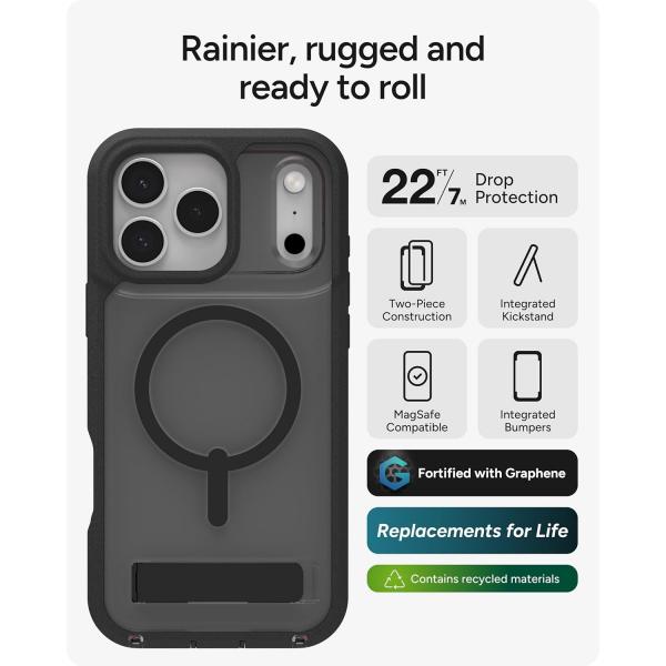ZAGG Apple iPhone 17 Pro Rainier Klf-Smoke Black