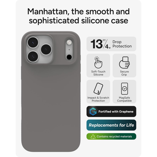 ZAGG Apple iPhone 17 Pro Manhattan Snap Klf-Gray Clay