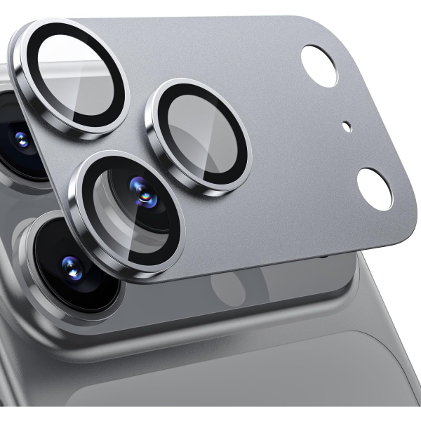 WSKEN Apple iPhone 17 Pro Kamera Koruyucu-Grey Titanium