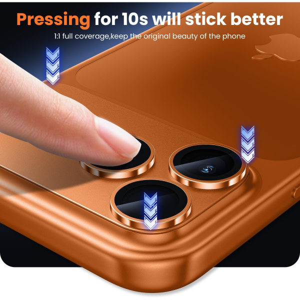 WSKEN Apple iPhone 17 Pro Kamera Koruyucu-Orange Titanium