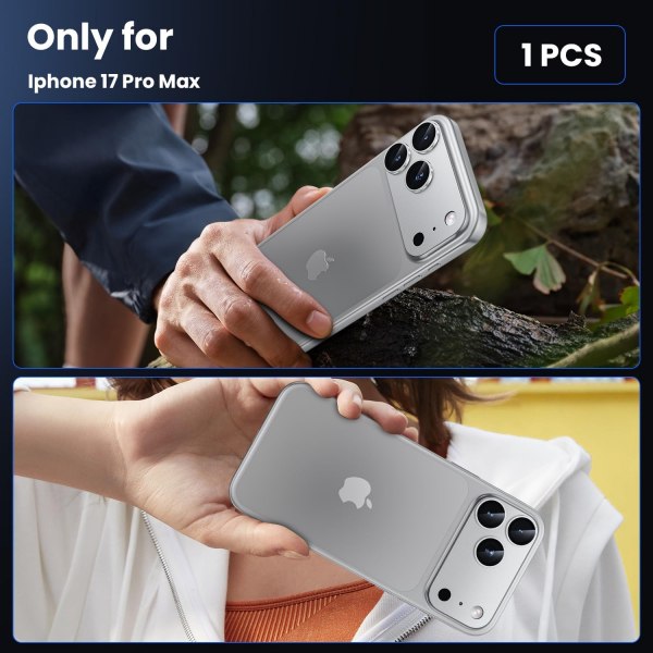 WSKEN Apple iPhone 17 Pro Kamera Koruyucu-Silver Titanium