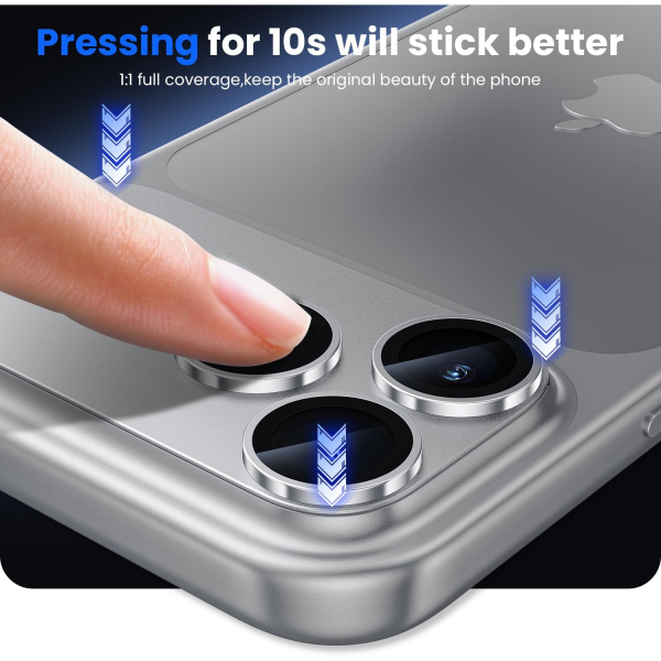 WSKEN Apple iPhone 17 Pro Kamera Koruyucu-Silver Titanium