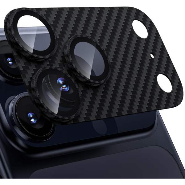 WSKEN Apple iPhone 17 Pro Kamera Koruyucu-Carbon Fiber