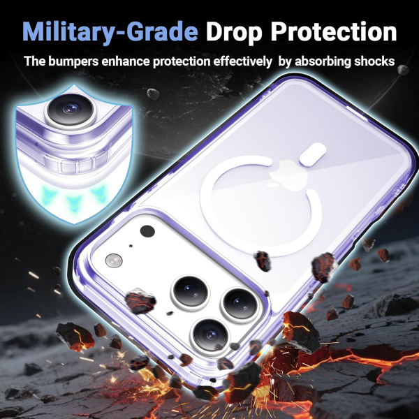 Temdan Apple iPhone 17 Pro Max effaf Klf -Purple