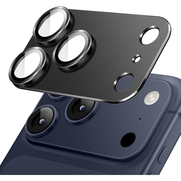 JETech Apple iPhone 17 Pro Max Kamera Koruyucu-Black