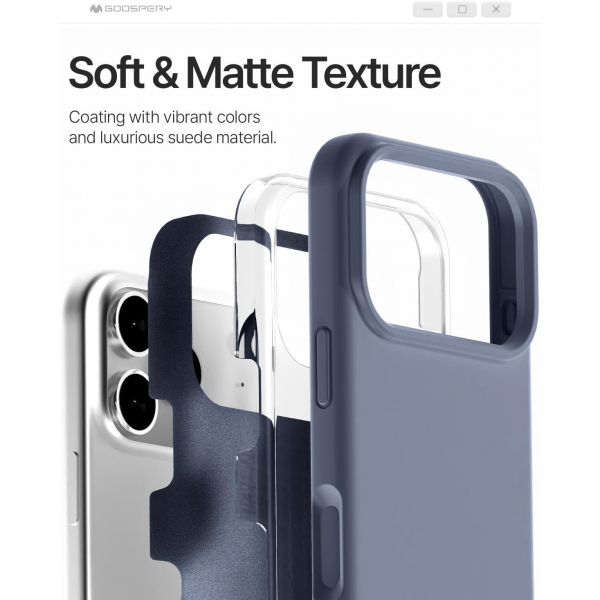 Goospery Apple iPhone 17 Pro Max Liquid Klf-Lavender Gray