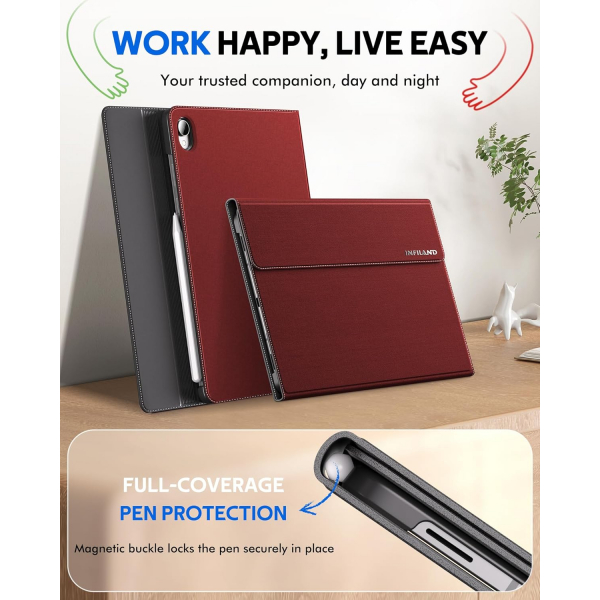 INFILAND Samsung Galaxy Tab S11 Ultra Standl Klf-Red