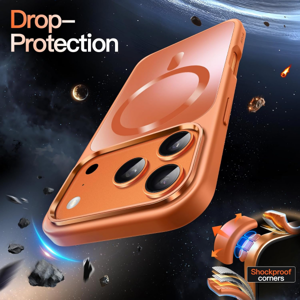 JETech Apple iPhone 17 Pro Mat Slim Klf-Orange