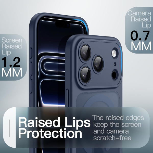 JETech Apple iPhone 17 Pro Max Manyetik Klf-Dark Blue