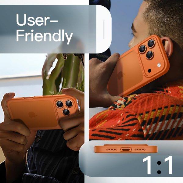 JETech Apple iPhone 17 Pro Max Mat Klf-Orange