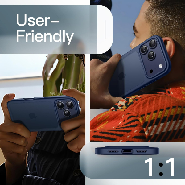 JETech Apple iPhone 17 Pro Max Mat Klf-Dark Blue