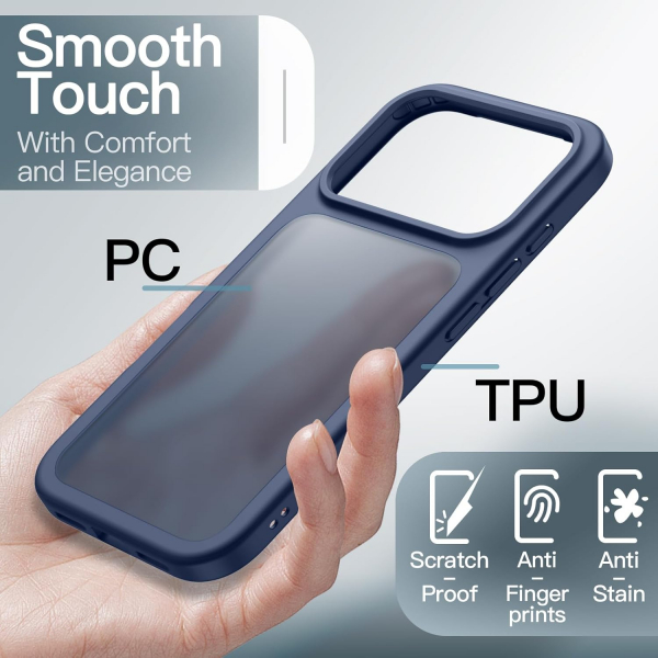 JETech Apple iPhone 17 Pro Max Mat Klf-Dark Blue