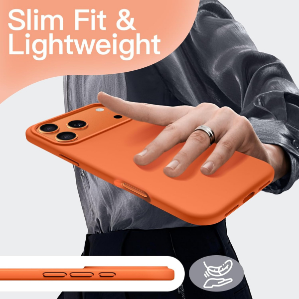 JETech Apple iPhone 17 Pro Max Silikon Klf -Orange