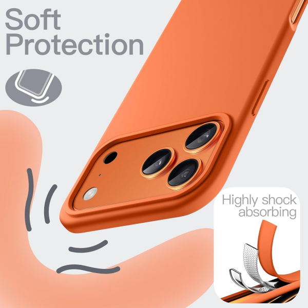 JETech Apple iPhone 17 Pro Max Silikon Klf -Orange