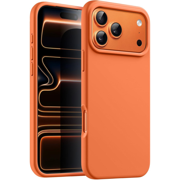 JETech Apple iPhone 17 Pro Max Silikon Klf -Orange
