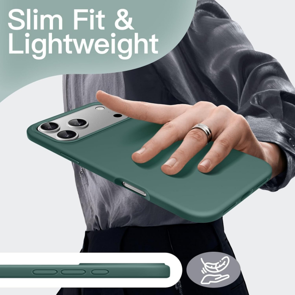 JETech Apple iPhone 17 Pro Max Silikon Klf -Midnight Green