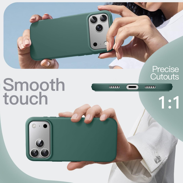JETech Apple iPhone 17 Pro Max Silikon Klf -Midnight Green