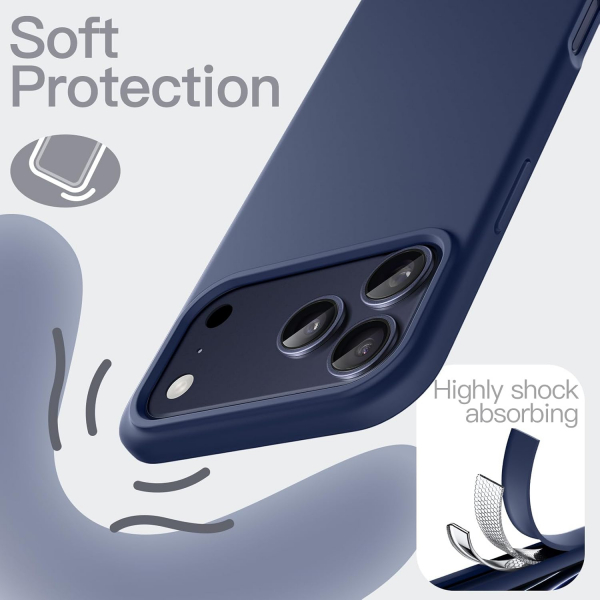 JETech Apple iPhone 17 Pro Max Silikon Klf -Dark Blue