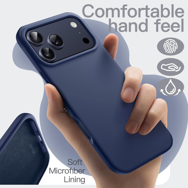 JETech Apple iPhone 17 Pro Max Silikon Klf -Dark Blue