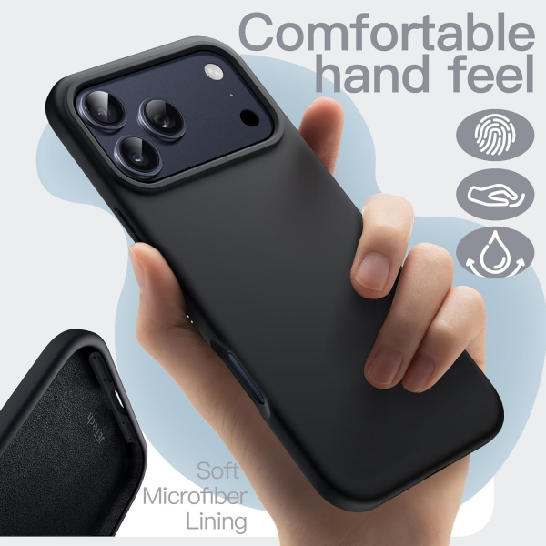 JETech Apple iPhone 17 Pro Max Silikon Klf -Black